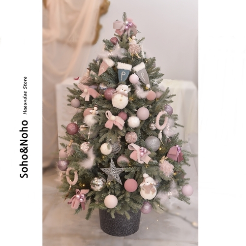 크리스마스트리-핑크 150cm [트리, 크리스마스데코, 부산꽃배달, 해운대꽃집, 메트로시티꽃집]